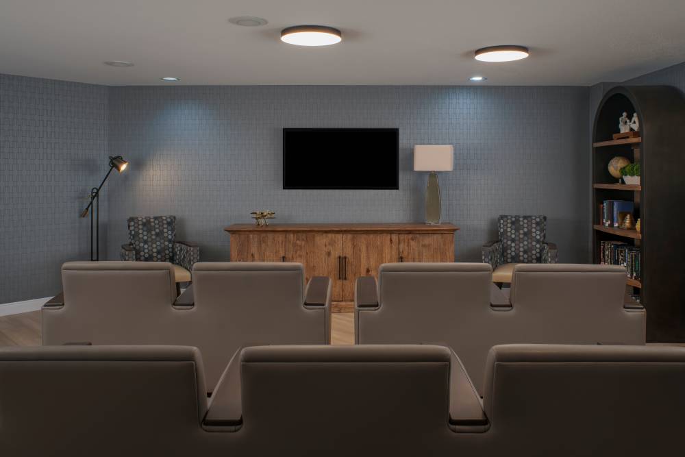 Theater room at Peaks at Millcreek in Salt Lake City, Utah
