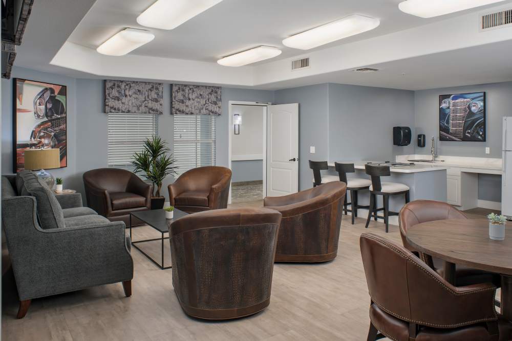 Pantry area with furniture and electronics at Ridge at the Stratford in Phoenix, Arizona