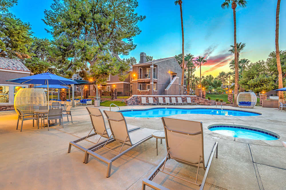 Swimming pool and a spa at The Marlow in Henderson, Nevada
