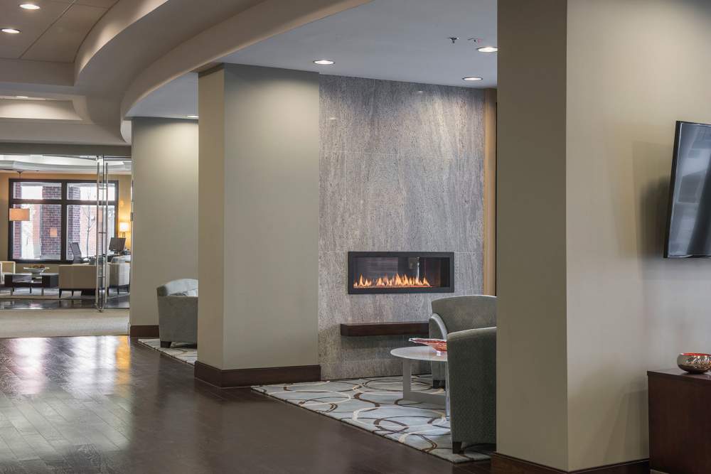 Seating area in the clubhouse at Crescent Centre Apartments & Townhomes in Louisville, Kentucky