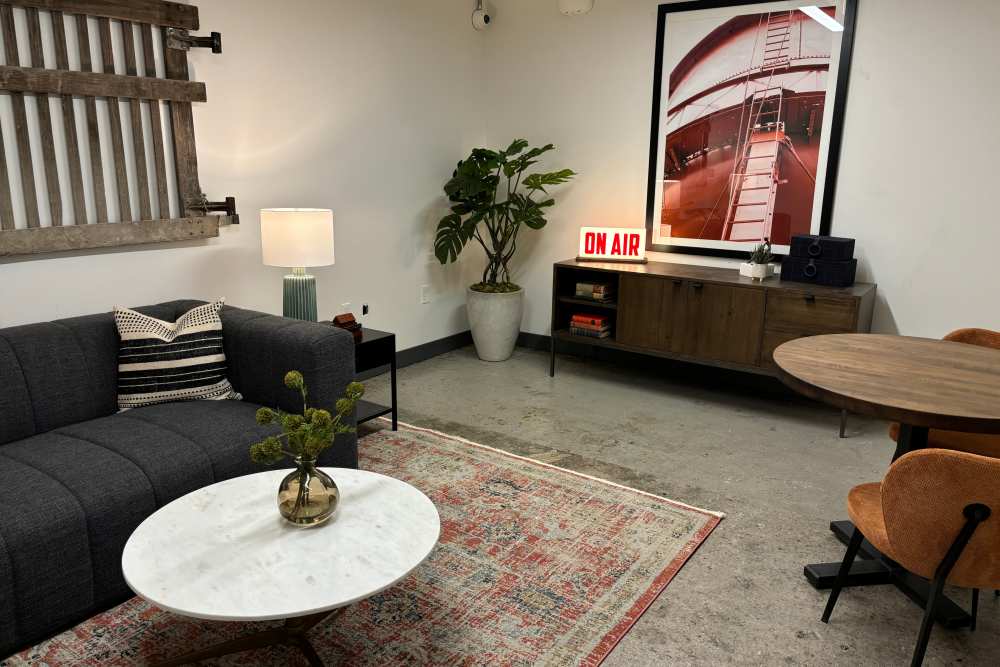 Podcast studio at Union Terminal Warehouse in Jacksonville, Florida