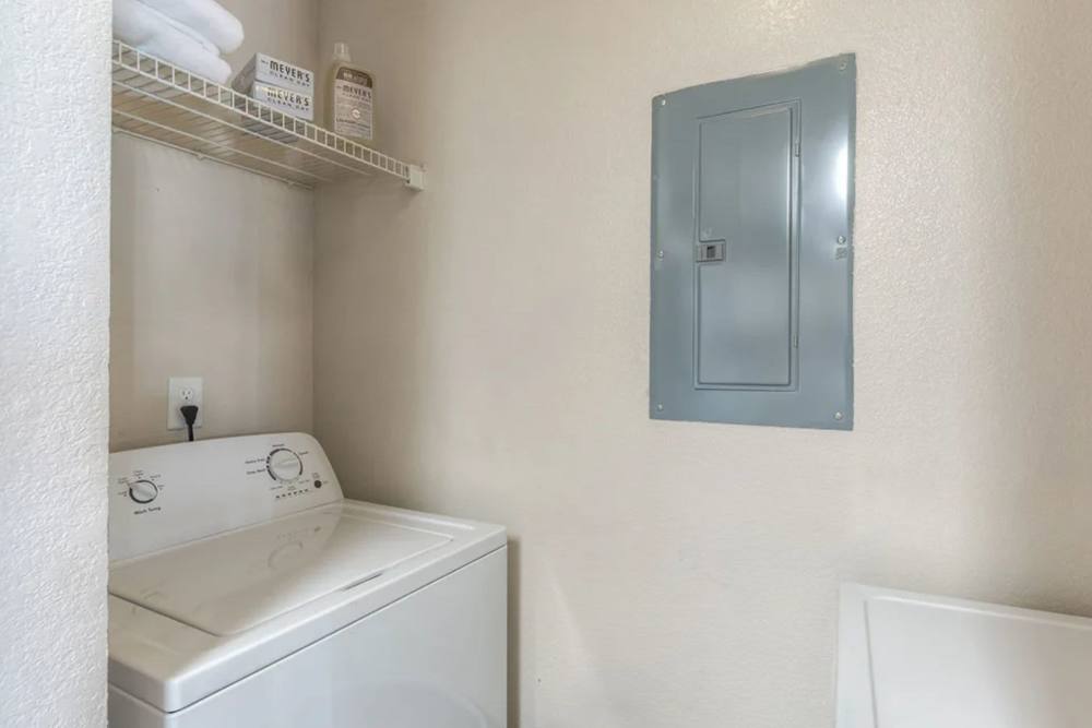 Washer and dryer at Villas at Bailey Ranch Apartment Homes in Owasso, Oklahoma