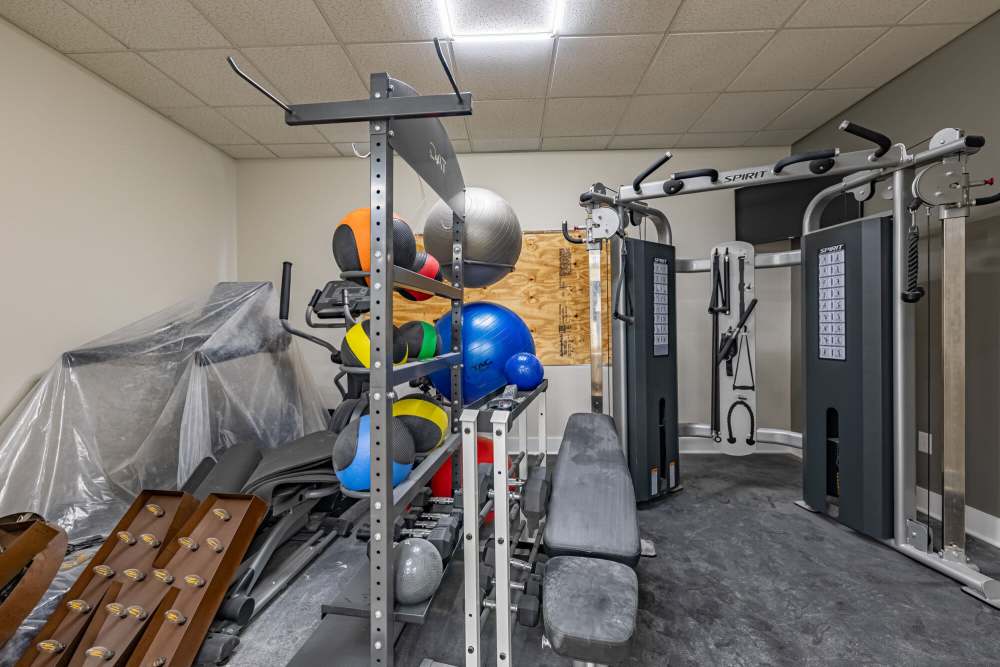 Fitness center at Huffman Mill Townhomes in Burlington, North Carolina,