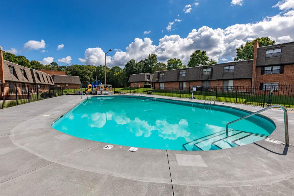 Charming swimming pool at Huffman Mill Townhomes in Burlington, North Carolina,