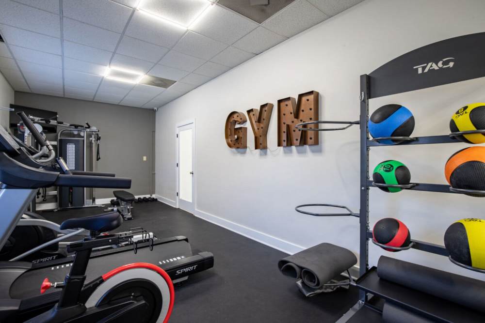 State-of-art fitness center at Huffman Mill Townhomes in Burlington, North Carolina,