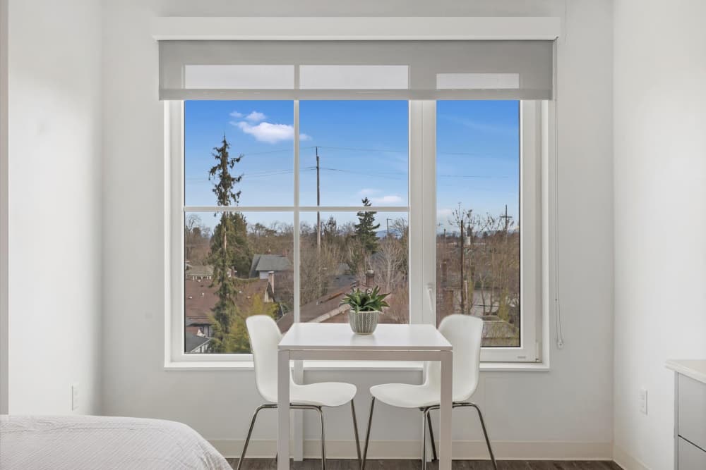 Bright room with a large window at Koz on Killingsworth in Portland, Oregon