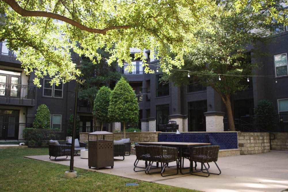 Outdoor seating area  at Trinity Bluff & Trinity District in Fort Worth, Texas