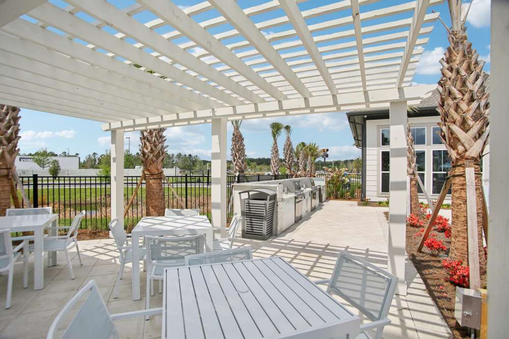 Grilling stations at Avion Apartments in Jacksonville, Florida