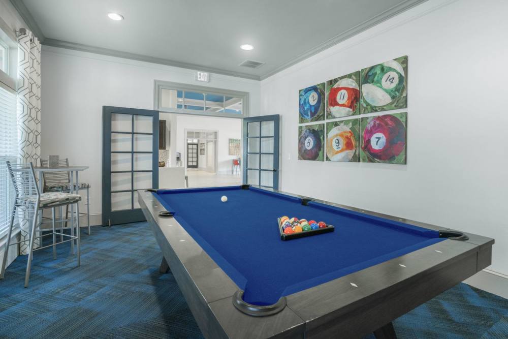 Gameroom with snooker table at The Haven At West Melbourne in West Melbourne, Florida