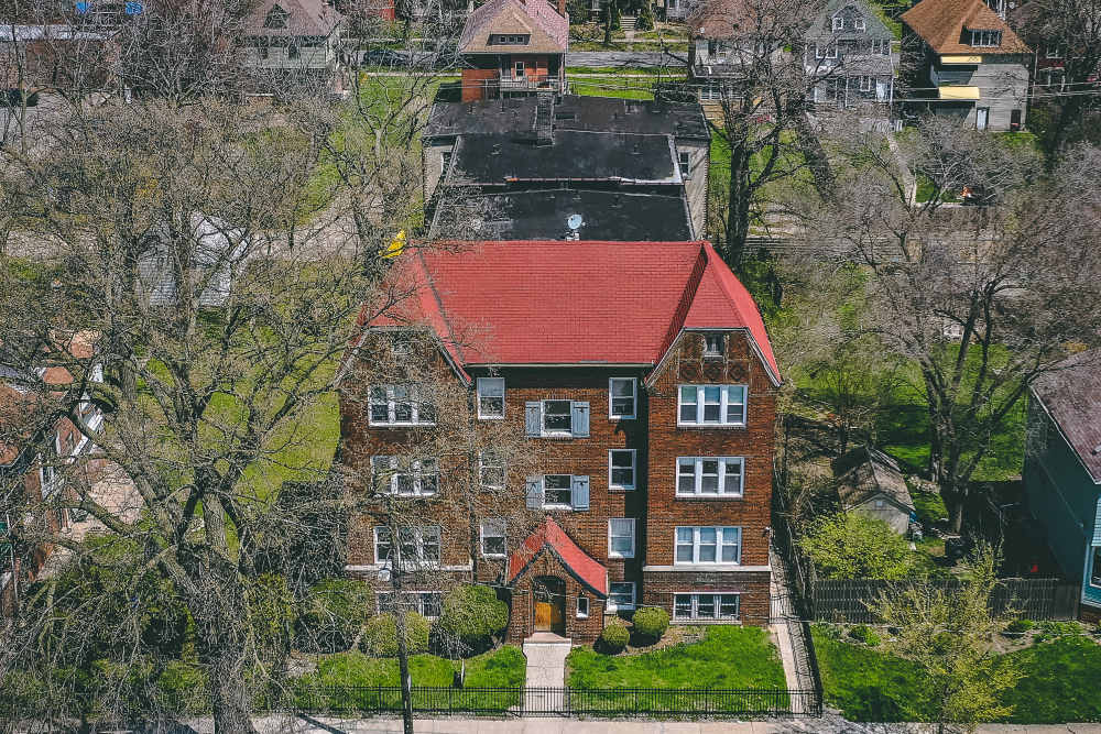 Entrance to gated community at Detroit Living in Detroit, Michigan