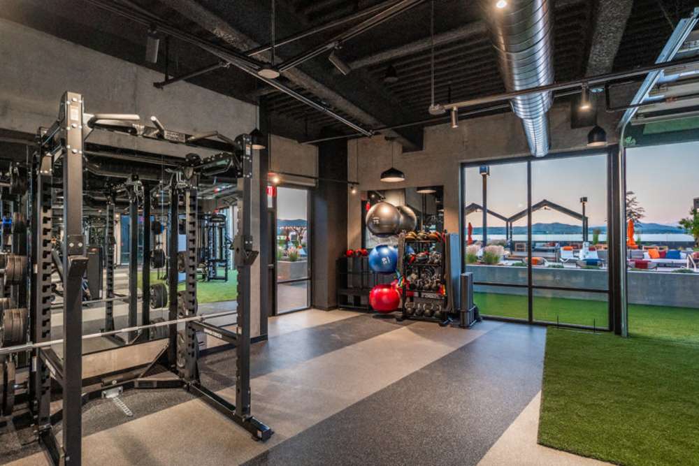 Fitness center at Reno Experience District in Reno, Nevada