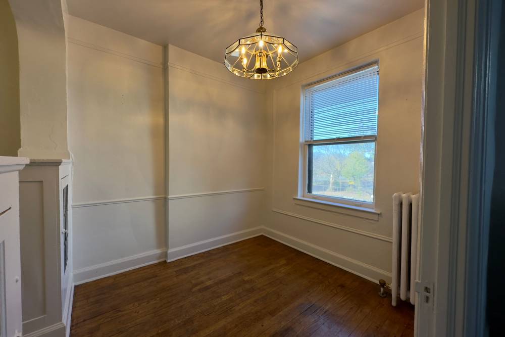 Open layout living room at Detroit Living in Detroit, Michigan