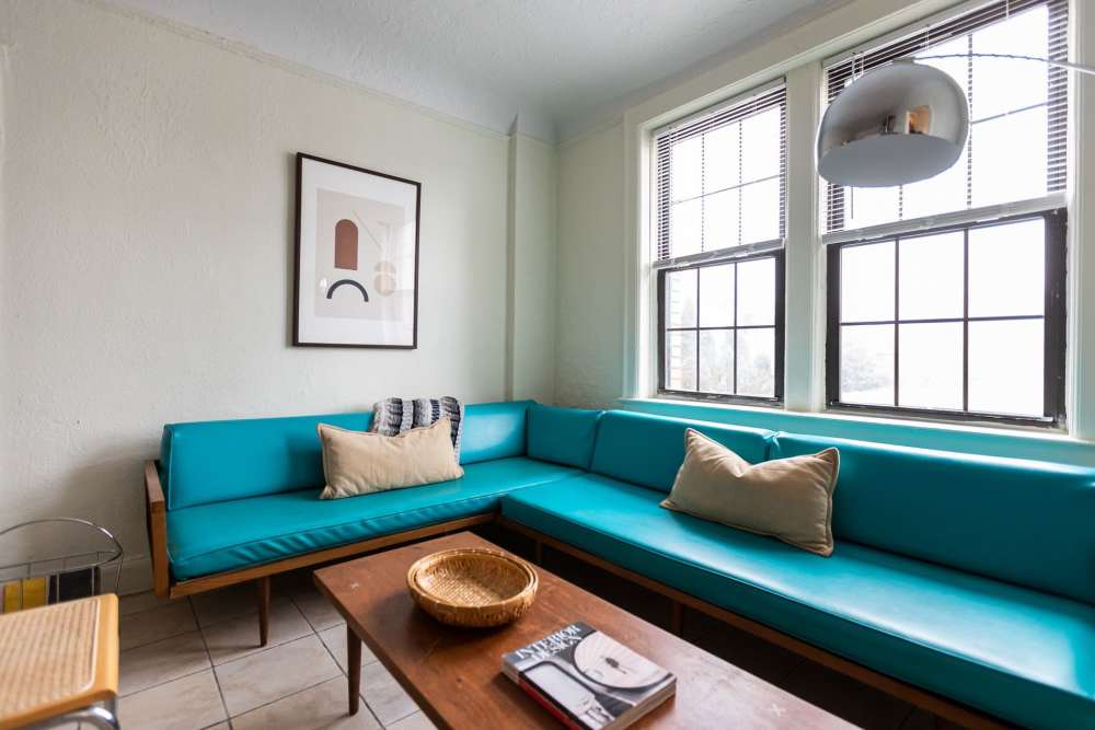 Gorgeous living room at Detroit Living in Detroit,Michigan