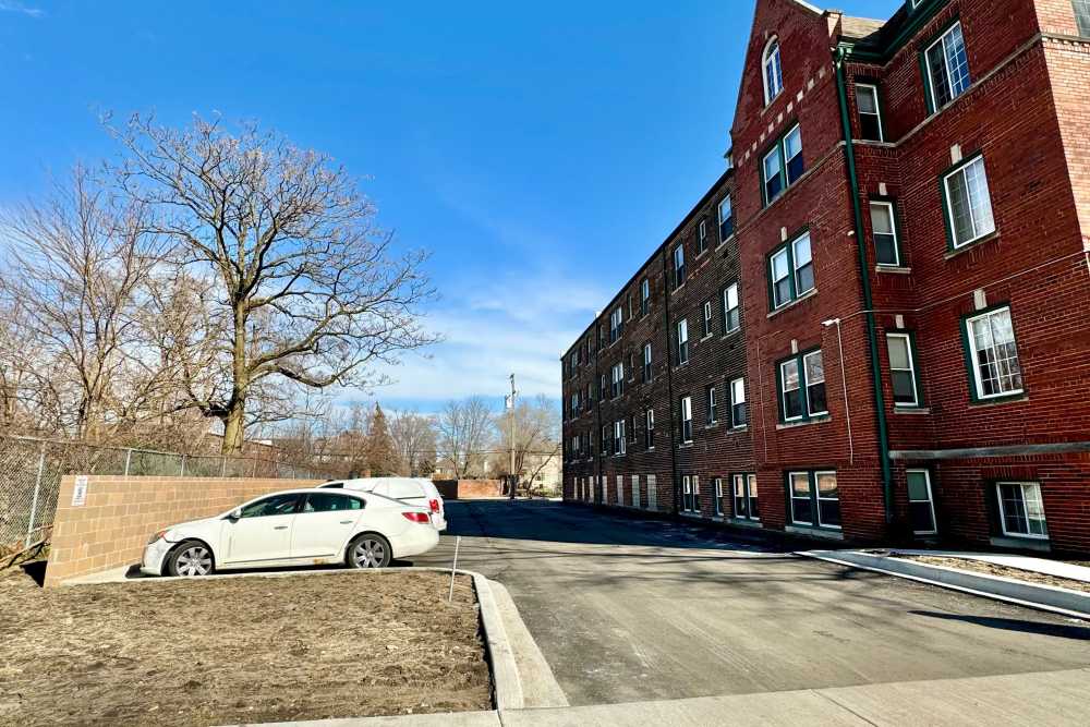 Building exterior from street at Detroit Living in Detroit,Michigan