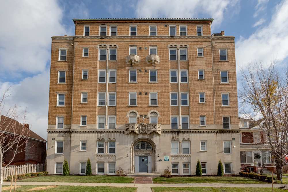 Exterior building at Detroit Living in Detroit, 