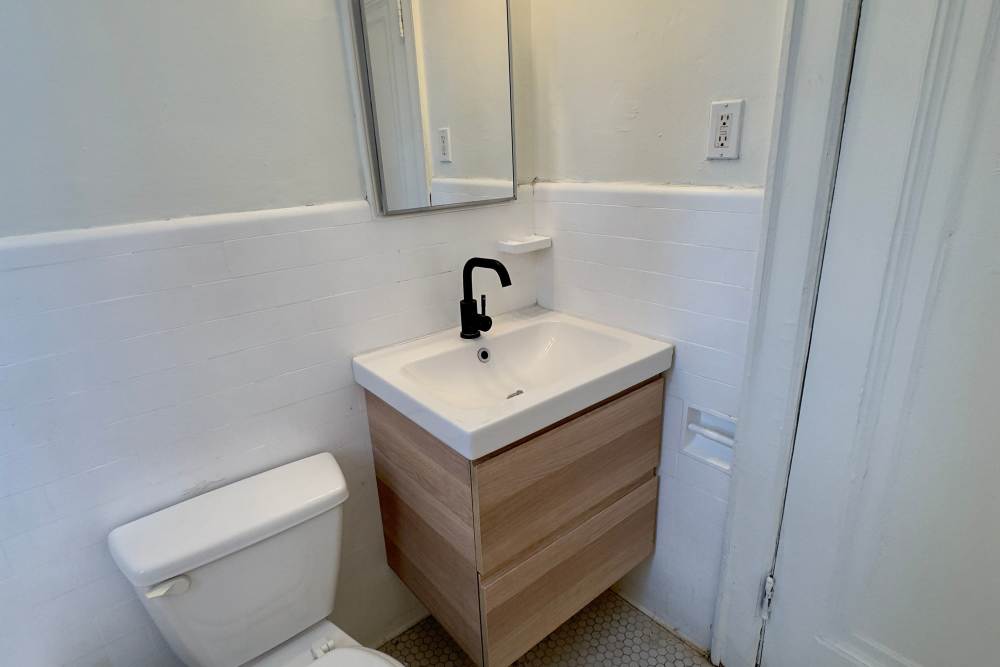 Apartment bathroom at Detroit Living in Detroit,Michigan