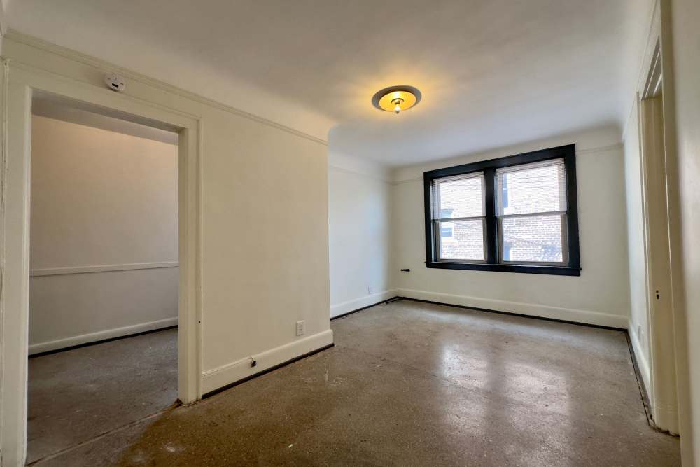 Spacious living room at Detroit Living in Detroit,Michigan