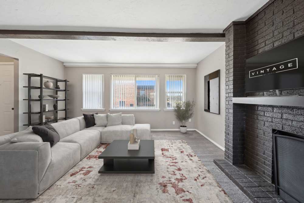 Living room area at Vintage At 50th in Oklahoma City, Oklahoma