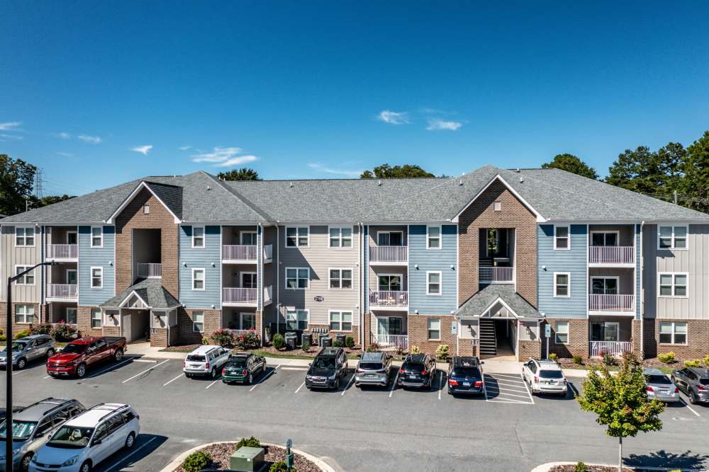 Lots of parking in the welcoming neighborhood at Hawks Landing in Hickory, North Carolina,