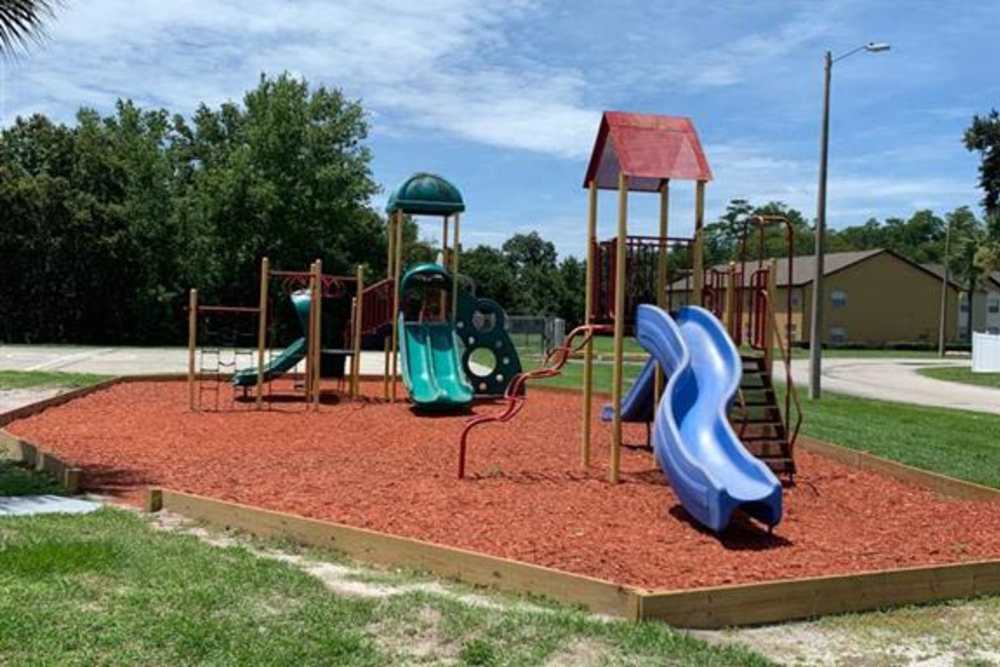 Playground with sliders at Fox Hollow in Orlando, Florida