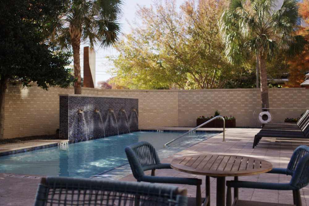 Swimming pool for the residents at The Lofts At West 7th in Fort Worth,Texas
