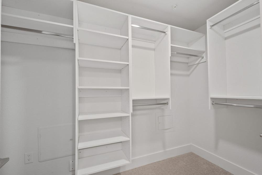 Walk-in closet at The Lofts At West 7th in Fort Worth,Texas