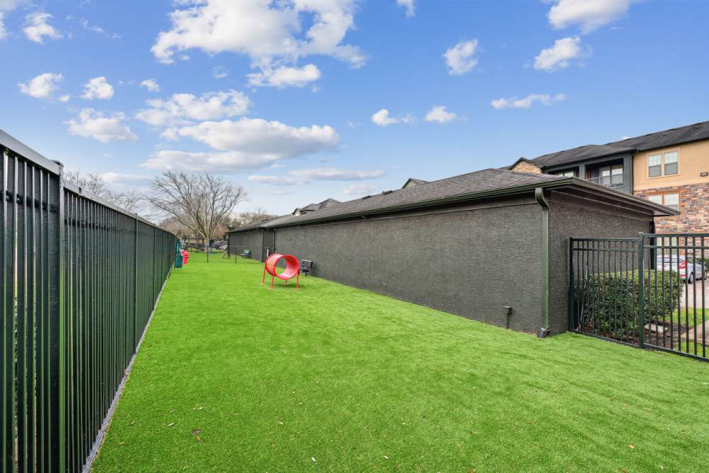 Dog park at Barron Park in Pearland, Texas