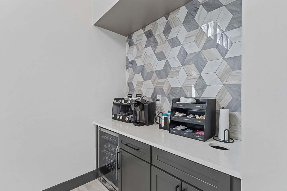 Coffee setup at Chandler At University Tower in Durham, North Carolina