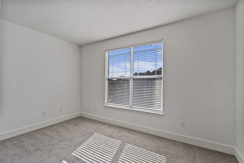 Spacious bedroom with large windows at Chandler At University Tower in Durham, North Carolina