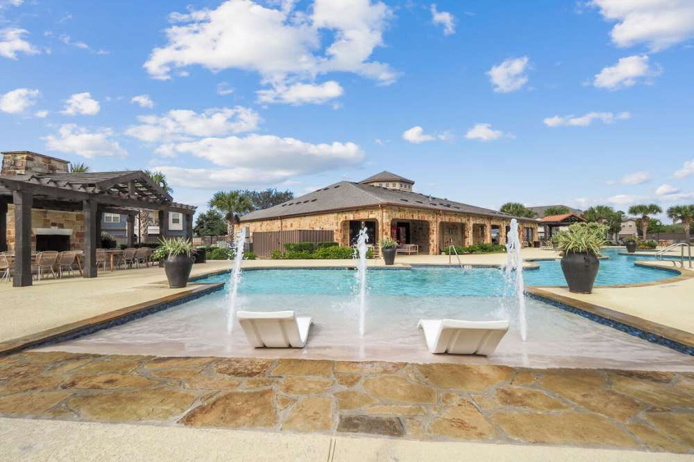 Sparkling swimming pool at Seagrove in Conroe, Texas