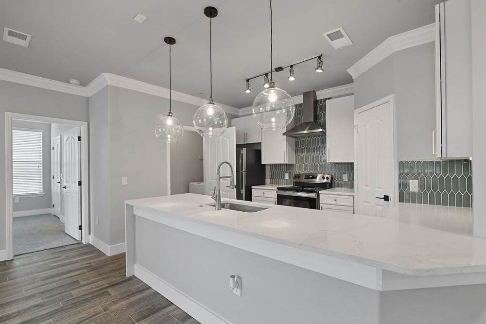 View of kitchen at Seagrove in Conroe, Texas