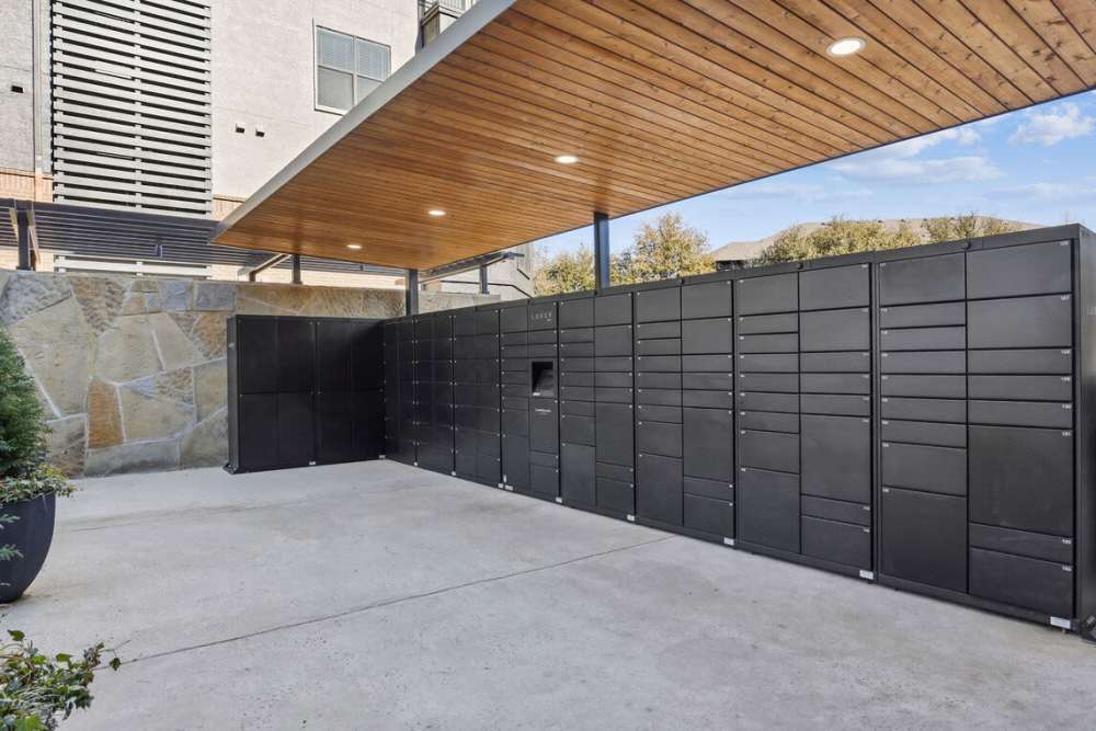 Package delivery lockers at Dorian and Encore in Plano, Texas