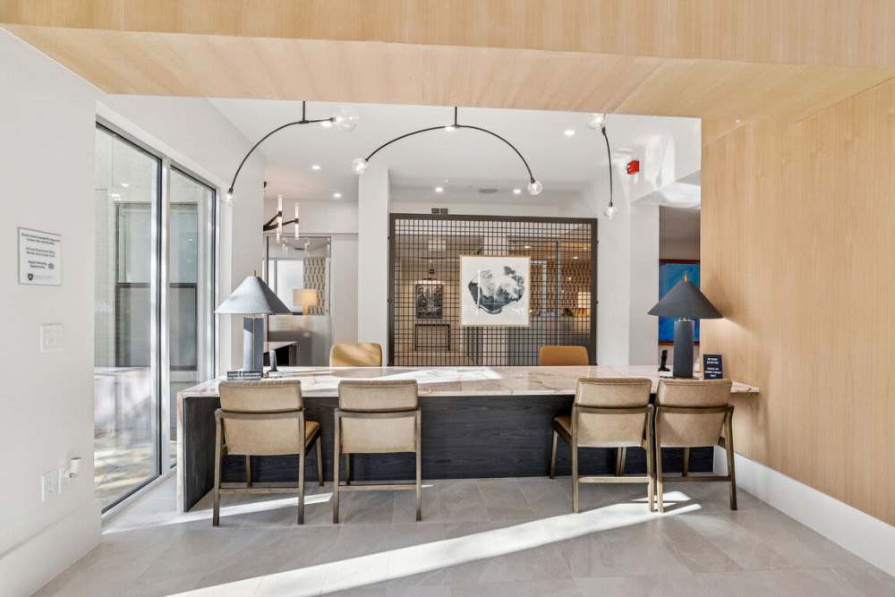 Leasing office reception at Dorian and Encore in Plano, Texas