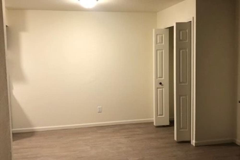 Model bedroom at Franklin Pointe in Reed City,