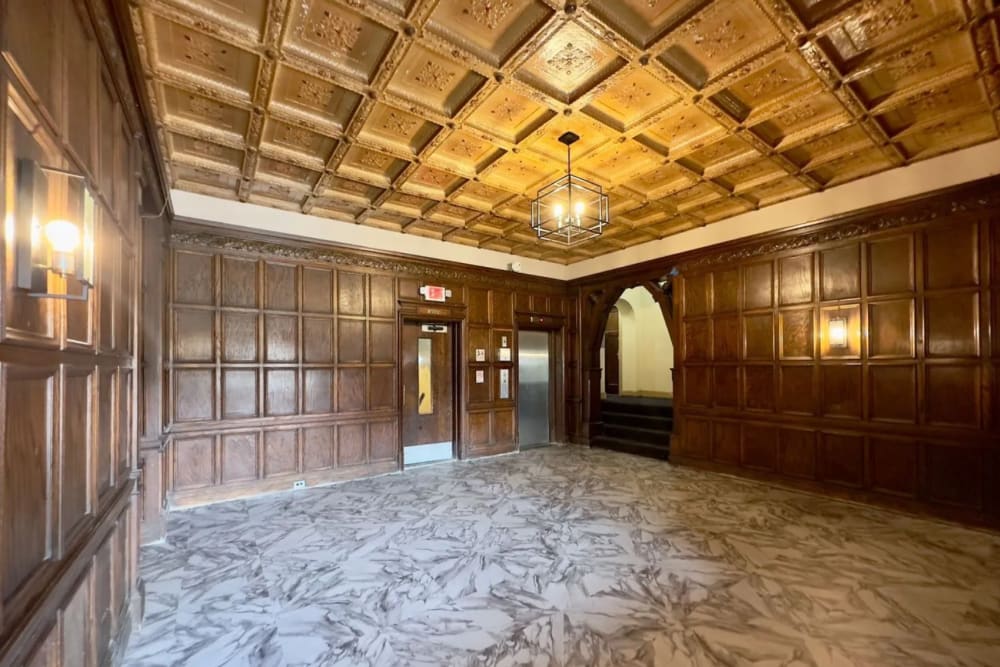 Beautiful lobby at Detroit Living in Detroit,Michigan