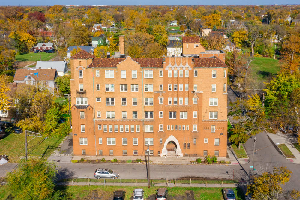Building exterior at Detroit Living in Detroit,Michigan