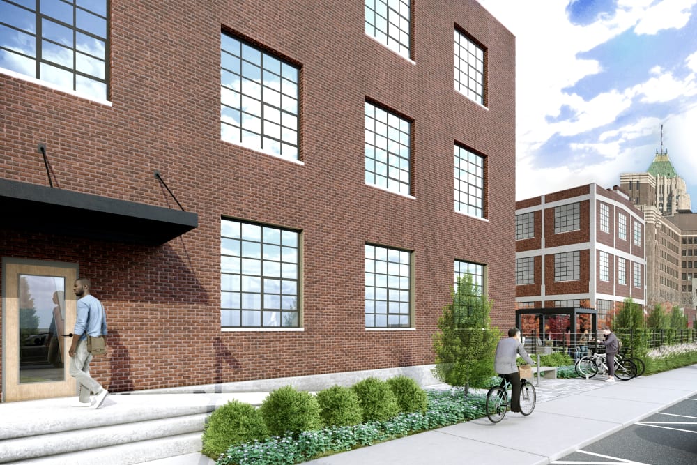 Building exterior at Detroit Living in Detroit,Michigan
