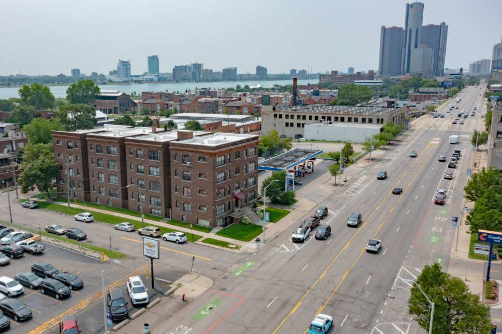 Neighborhood aerial at Detroit Living in Detroit,