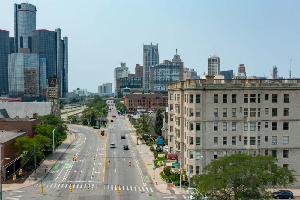 Community aerial view at Detroit Living in Detroit,