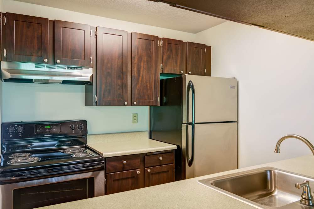 Kitchen area at Ansley Murrayhill in Tigard, Oregon