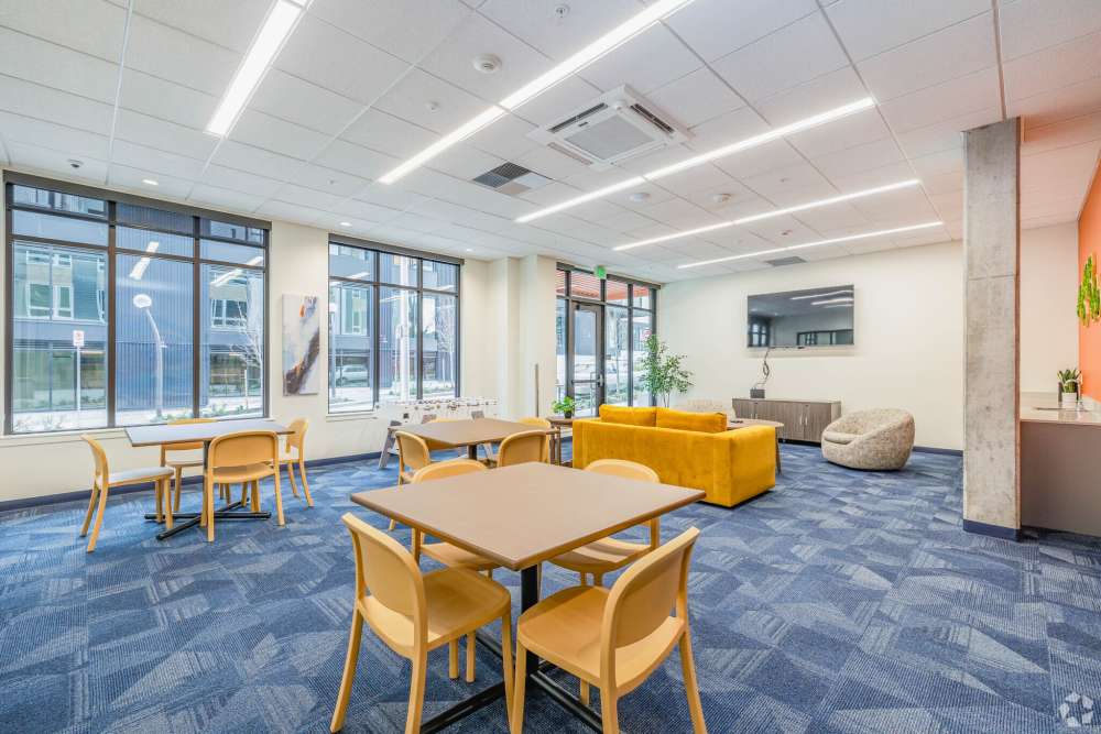 Study lounge and media room at Tahoma Valley Apartments in Seattle, Washington