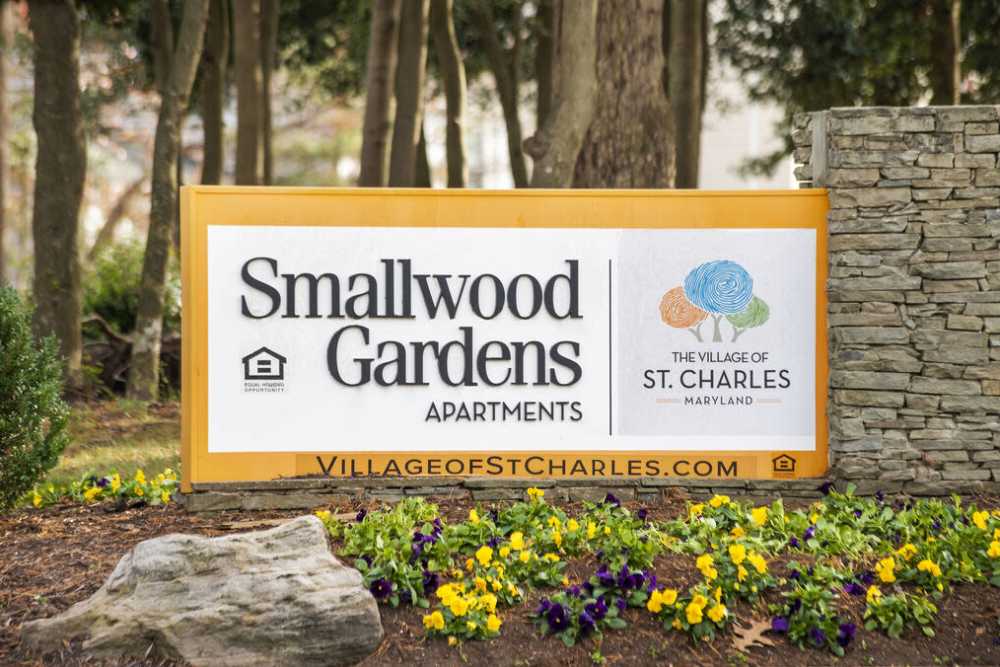 Property signage at Smallwood Gardens in Waldorf,Maryland