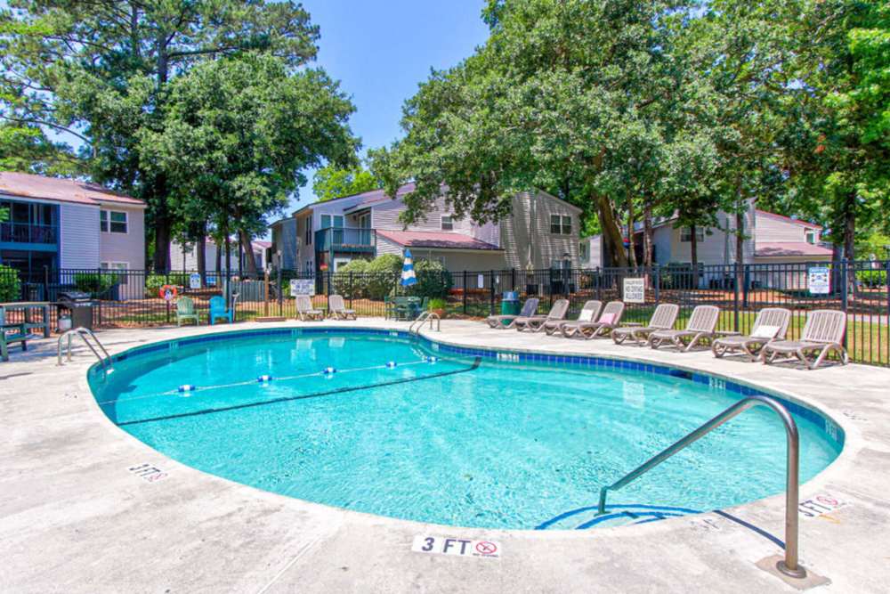 Sparkling water swimming pool at Crickentree in Mt Pleasant, South Carolina,