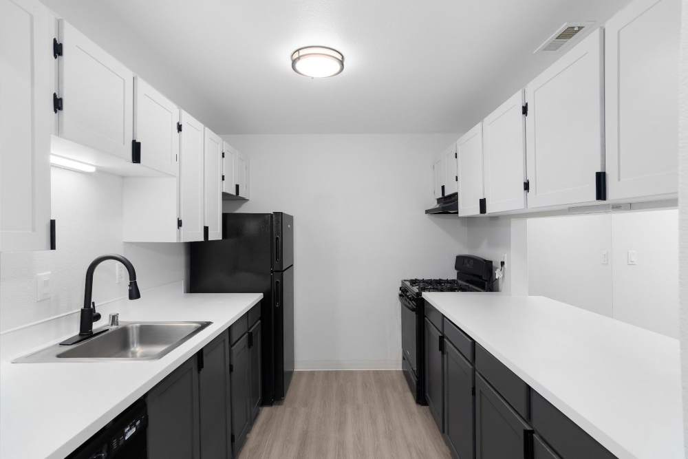 Updated kitchen at The Rosewood Apartments in Vancouver, Washington