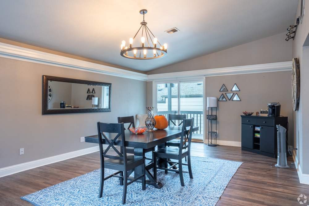 Clubhouse seating table at The Rosewood Apartments in Vancouver, Washington