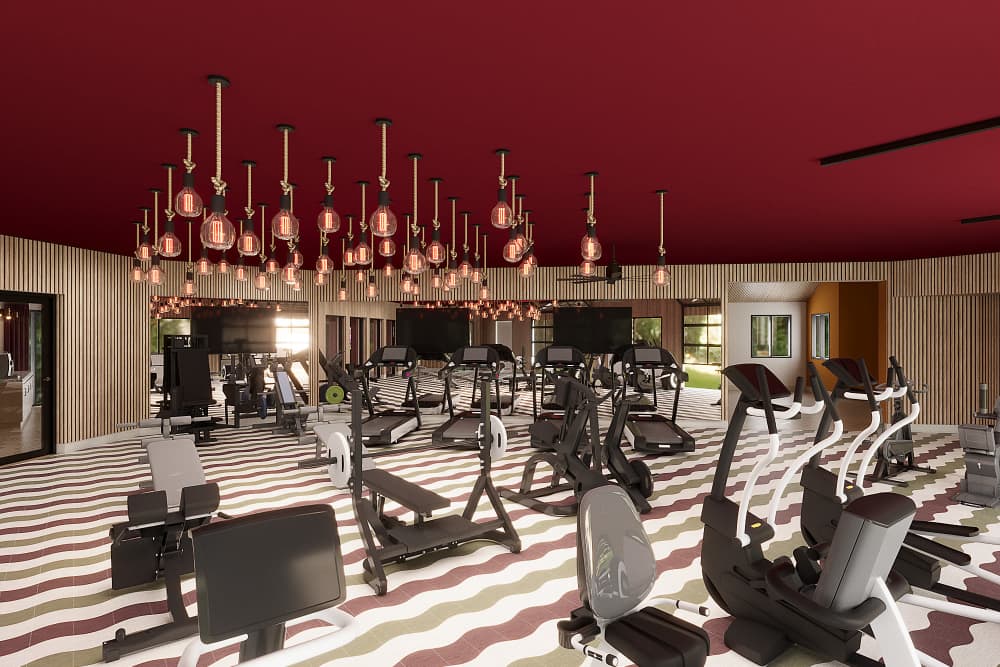 Well-Equipped Fitness Center at The Quarters Starkville in Starkville, Mississippi