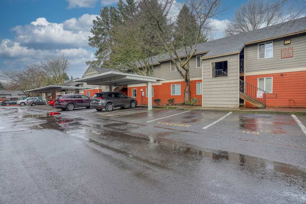 Parking lot outside of Reedville Meadows in Beaverton, Oregon