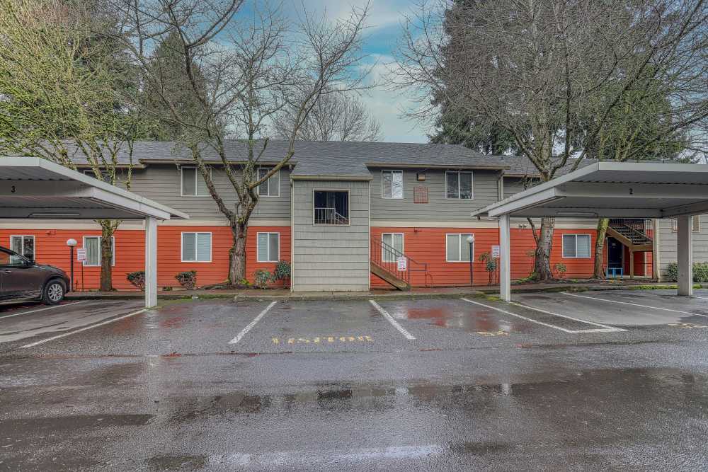 Covered parking outside of Reedville Meadows in Beaverton, Oregon