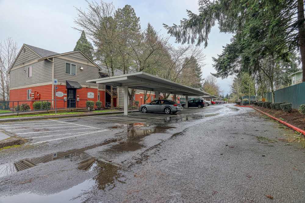 Parking lot at Reedville Meadows in Beaverton, Oregon