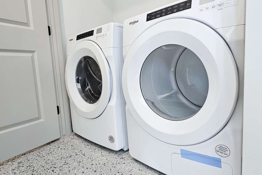 Washer and dryer in a home at Academy Manor in Grand Rapids, Michigan